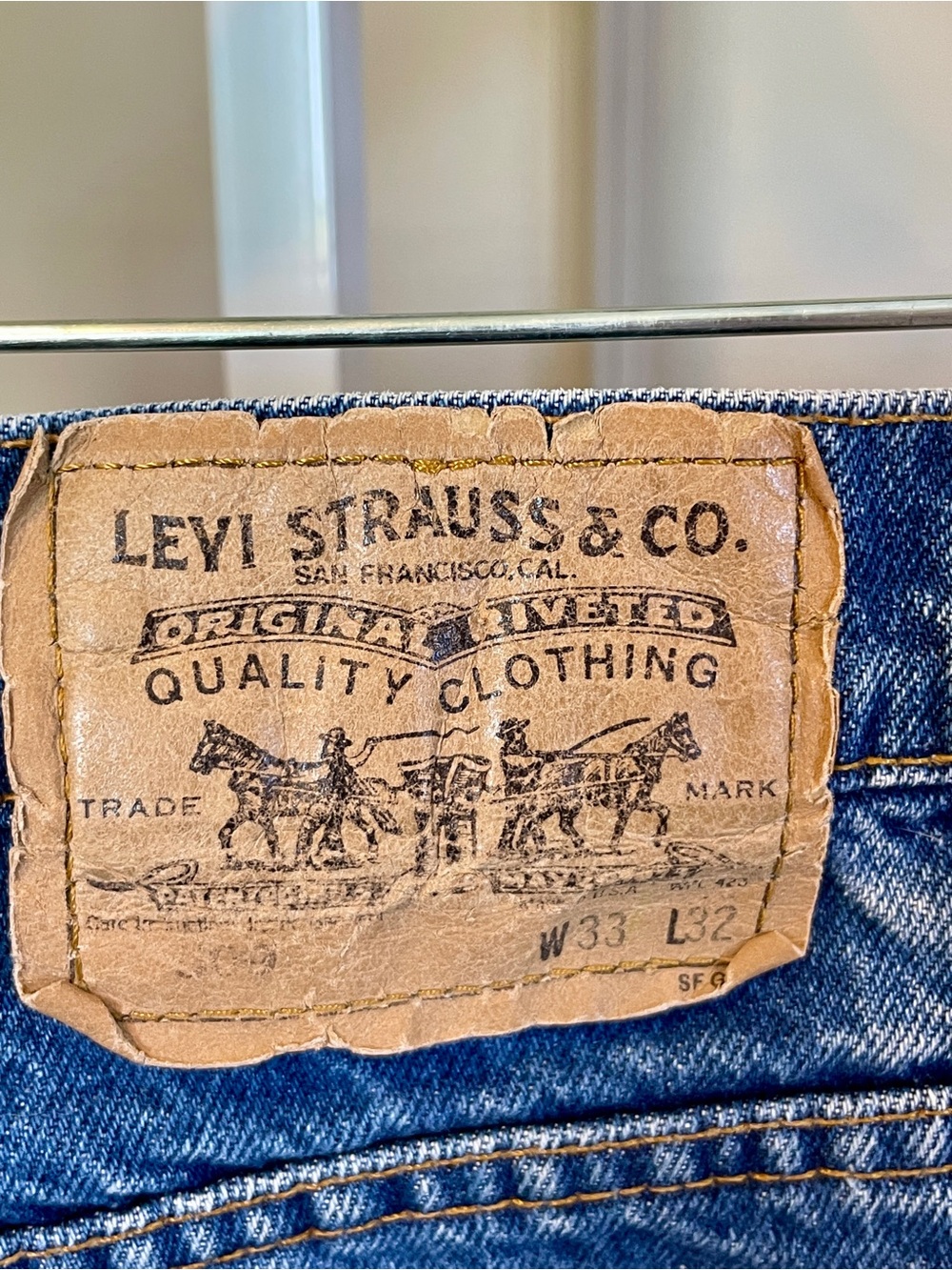 Vintage Levi's 509 Orange Tag 1990's Black Patch 33 x 32 Made in USA